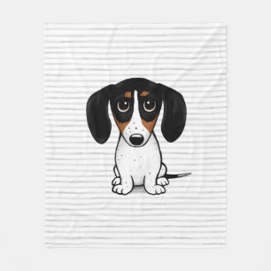 Piebald Dachshund Cute Puppy Dog Fleece Blanket