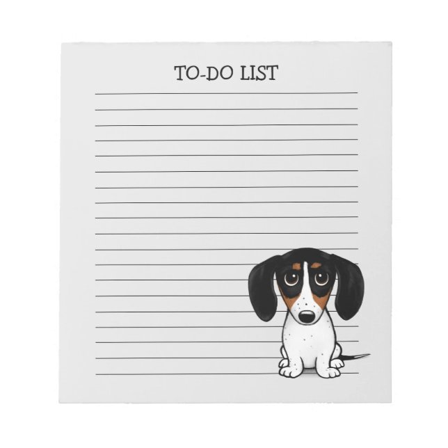 Piebald Dachshund Cute Puppy Dog Lined Notepad (Front)