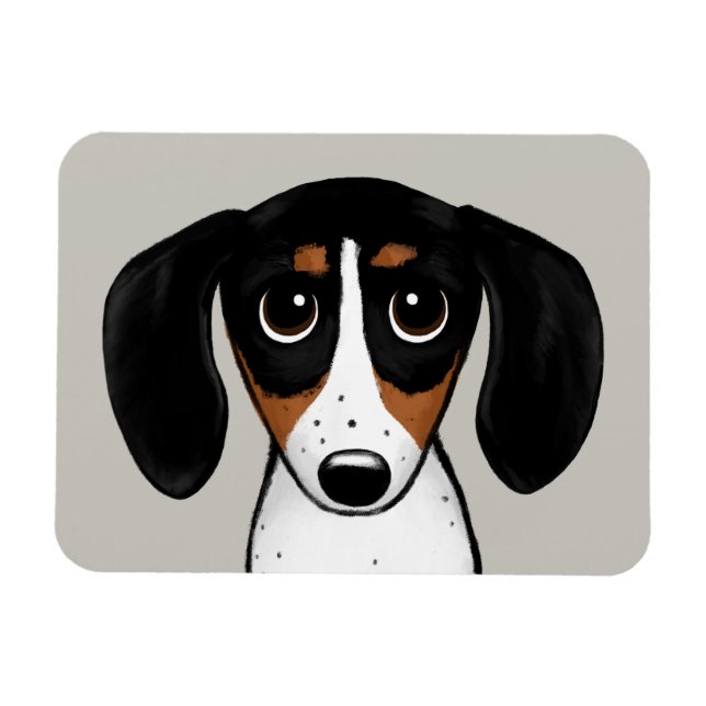 Piebald Dachshund Cute Puppy Dog Magnet (Horizontal)