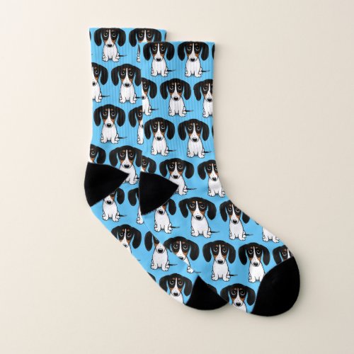 Piebald Dachshund Cute Puppy Dog Patterned Socks