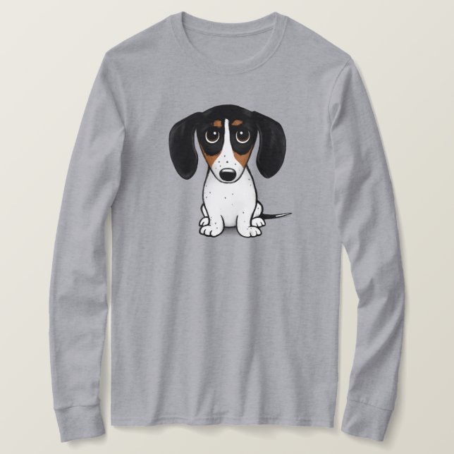 Piebald Dachshund Cute Puppy Dog T-Shirt (Design Front)