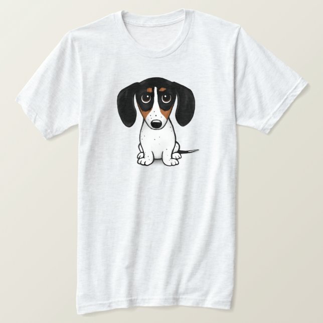 Piebald Dachshund Cute Puppy Dog T-Shirt (Design Front)