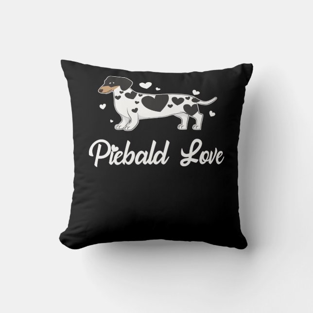 Piebald Dachshund Dog Owner Gift Throw Pillow (Front)