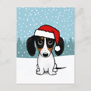 Piebald Dachshund Holiday Cute Wiener Dog Custom Postcard