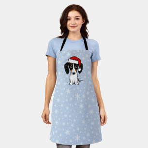 Piebald Dachshund Santa Christmas Dog Holiday Apron