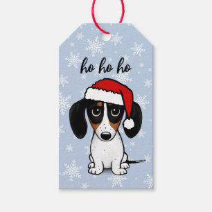 Piebald Dachshund Santa Cute Wiener Dog Christmas Gift Tags