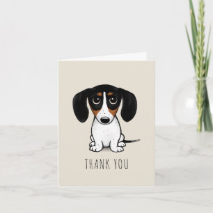 Piebald Dachshund Thank You Custom Greeting Card