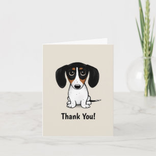 Piebald Dachshund Thank You Custom Greeting Card