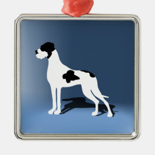 Piebald Great Dane Metal Ornament
