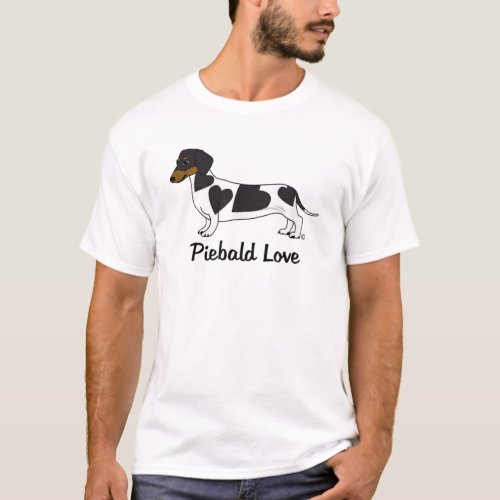 Piebald Love Dachshund T_Shirt black markings
