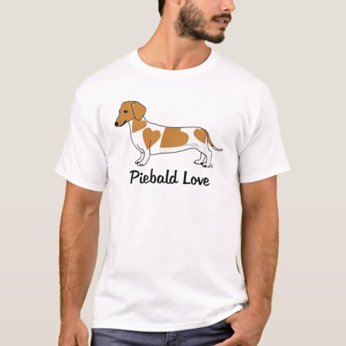 Piebald Love Dachshund T_Shirt red markings