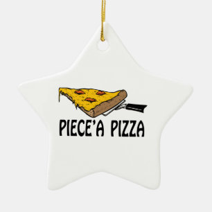 Piece' A Pizza Ceramic Ornament