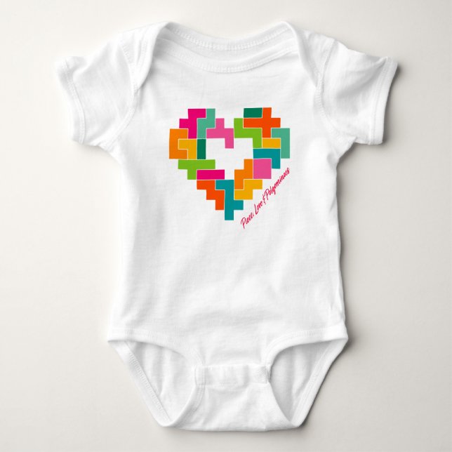Piece, Love & Polyominoes Baby Shirt (Front)