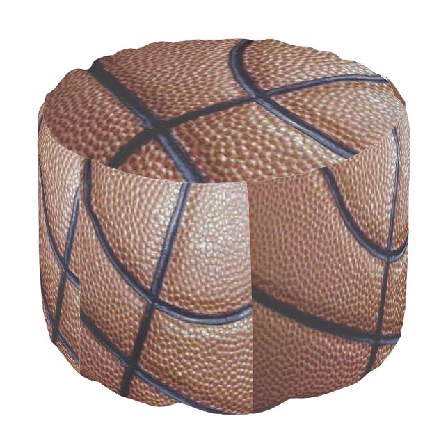 Piece of a basketball with dimples and lines pouf (Angled Back)