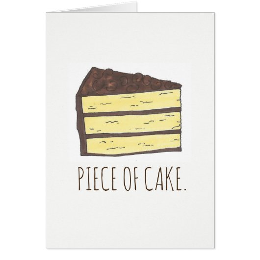 Piece of Cake Yellow Chocolate Layer Cake Slice Cards (Front)
