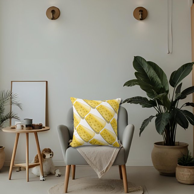 piece of cheese pattern throw pillow (Creator Uploaded)