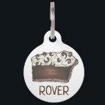 Piece of Chocolate Mousse Cream Pie Slice Baking Pet Name Tag<br><div class="desc">Pet tag design features an original illustration of a classic slice of chocolate cream pie. Just personalize with the name of your dog or cat. Lots of coordinating pet products are also available from this shop! Don't see exactly what you're looking for? Contact Rebecca to have a product customized just...</div>