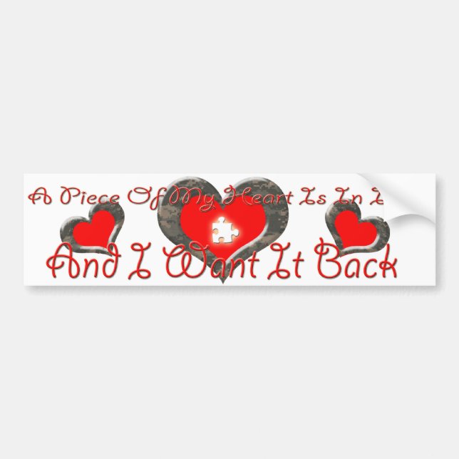 Piece of heart in iraq Bumper Sticker (Front)