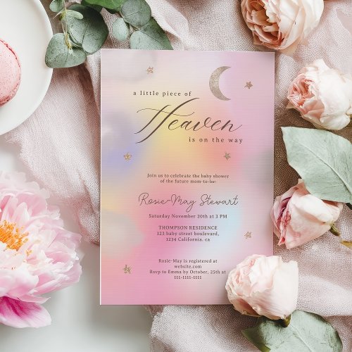 Piece of Heaven Celestial Holographic Baby Shower
