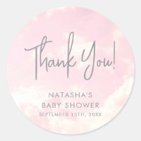 Piece of Heaven Clouds Baby Shower Thankyou