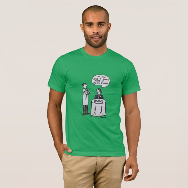 Piece of Music Cartoon Funny Joke Restaurant T-Shirt (Front Full)