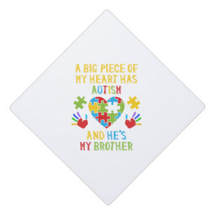 Piece Of My Heart Brother Graduation Cap Topper