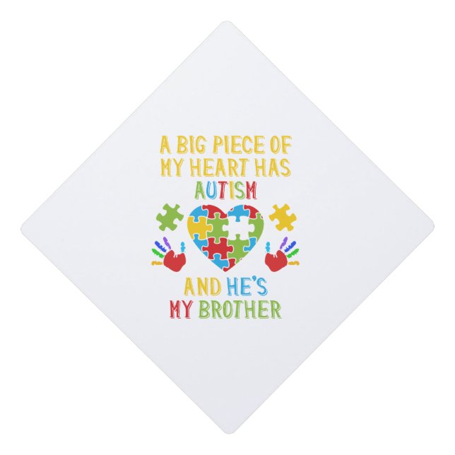 Piece Of My Heart Brother Graduation Cap Topper (Front)