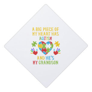 Piece Of My Heart Grandson Graduation Cap Topper