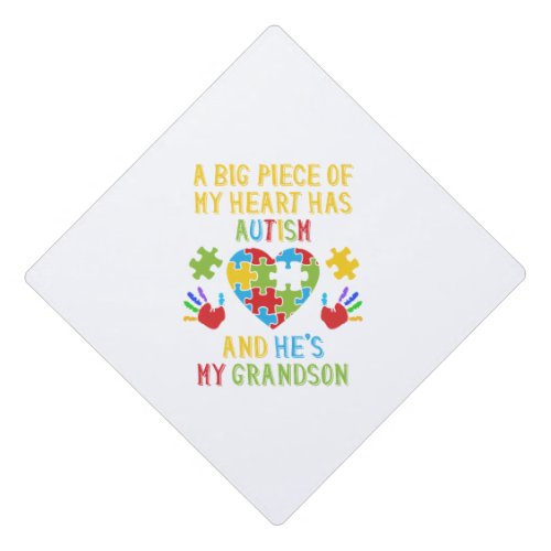 Piece Of My Heart Grandson Graduation Cap Topper