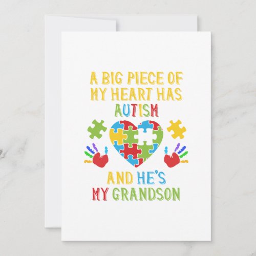 Piece Of My Heart Grandson Holiday Card