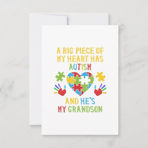 Piece Of My Heart Grandson Thank You Card