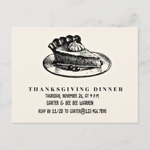 Piece of pie _ thanksgiving invitation