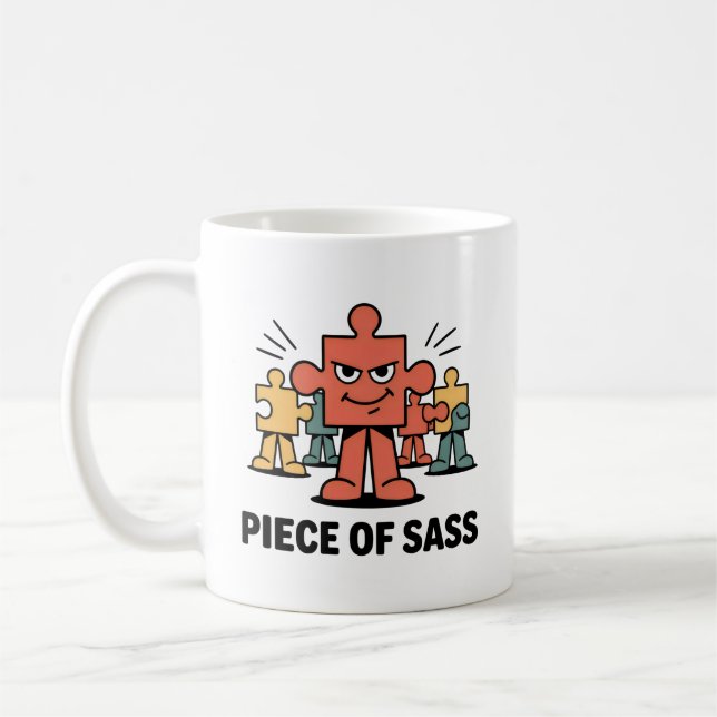 Piece of Sass Mug – Bold & Funny Puzzle Lover Gift (Left)