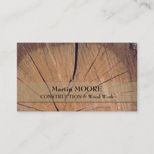 Piece of wood rustic rough realistic surface business card