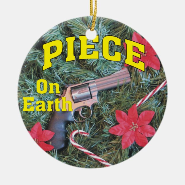 Piece on Earth Gun Christmas Ornament (Front)