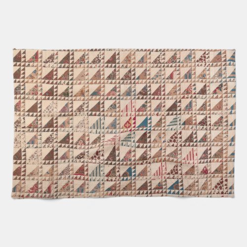 Pieced quilt in neutral colors kitchen towel