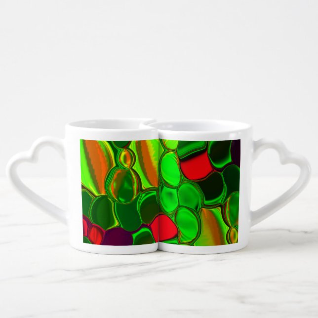 Pieces of colours, circles and rounded shapes  coffee mug set (Back Nesting)