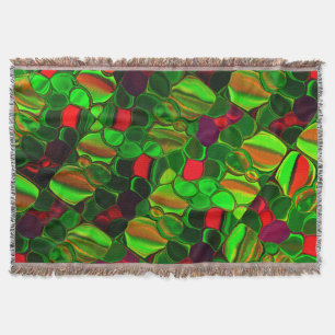 Pieces of colours, circles and rounded shapes throw blanket