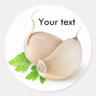Pieces of garlic classic round sticker