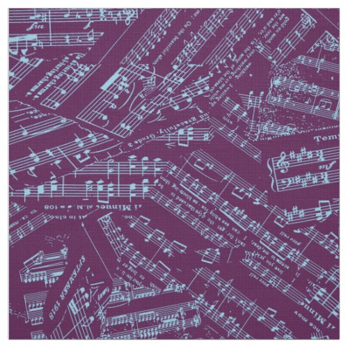 Pieces of Music BluePlum POMV Fabric