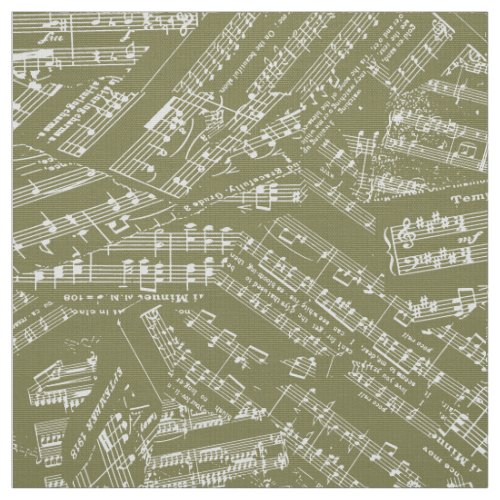 Pieces of Music Olive Green POMV Fabric