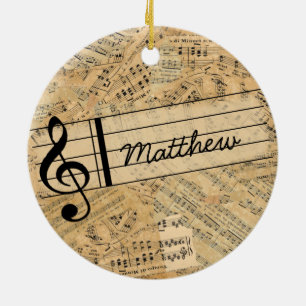 Pieces of Vintage Music ID389 Ceramic Ornament