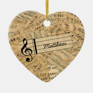 Pieces of Vintage Music ID389 Ceramic Ornament