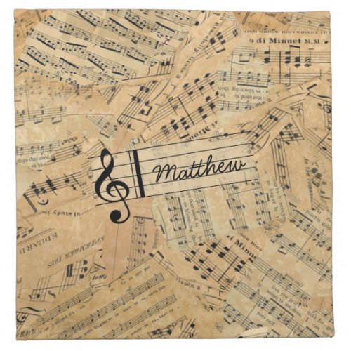 Pieces of Vintage Music ID389 Cloth Napkin