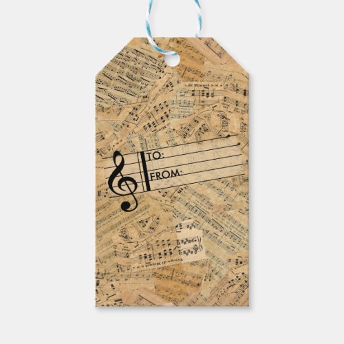 Pieces of Vintage Music ID389 Gift Tags
