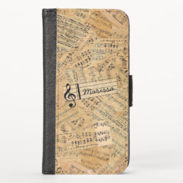 Pieces of Vintage Music ID389 iPhone X Wallet Case