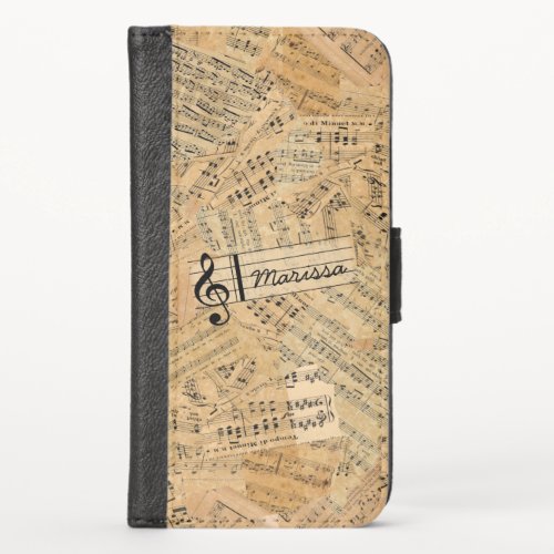 Pieces of Vintage Music ID389 iPhone X Wallet Case