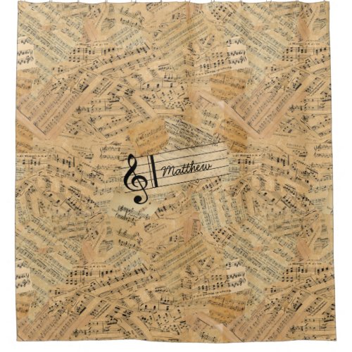 Pieces of Vintage Music ID389 Shower Curtain