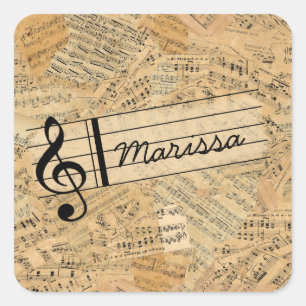 Pieces of Vintage Music ID389 Square Sticker