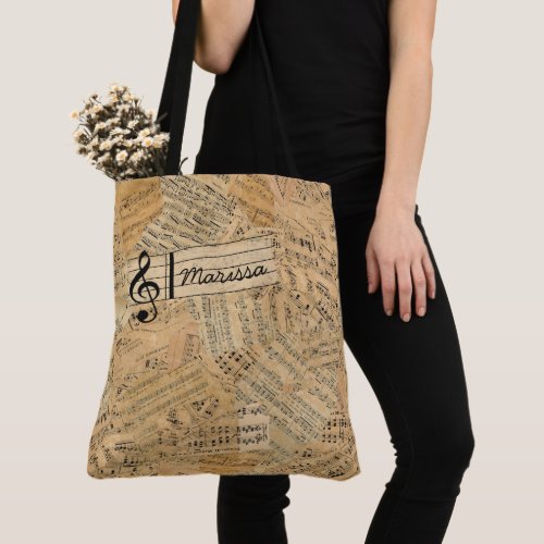 Pieces of Vintage Music ID389 Tote Bag